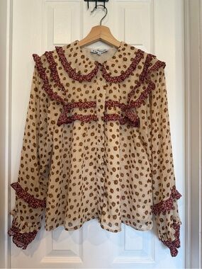 En Saison Floral peter pan collar Boho blouse